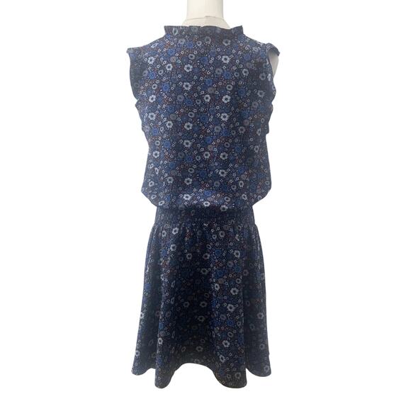 Outerknown Womens Blue Red Floral Mini Dress Sleeveless Elastic Waist Small $228 - Picture 3 of 6
